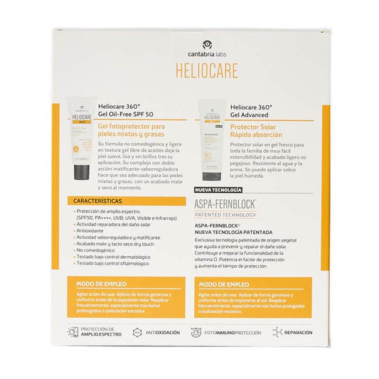 Heliocare 360º Set Gel Oil Free Spf50 50ml + Advanced Gel Spf50 100ml