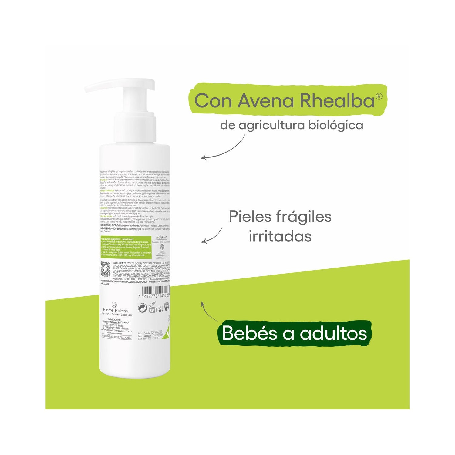 A-Derma Dermalibour + CICA Gel Espumoso 200ml