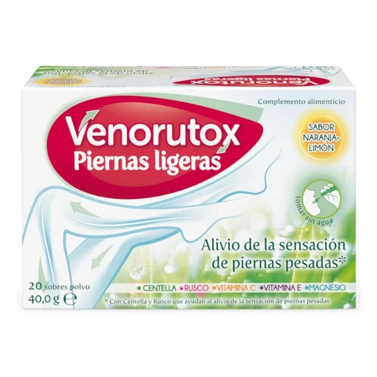 Venorutox Piernas Ligeras sabor naranja-limón 20uds