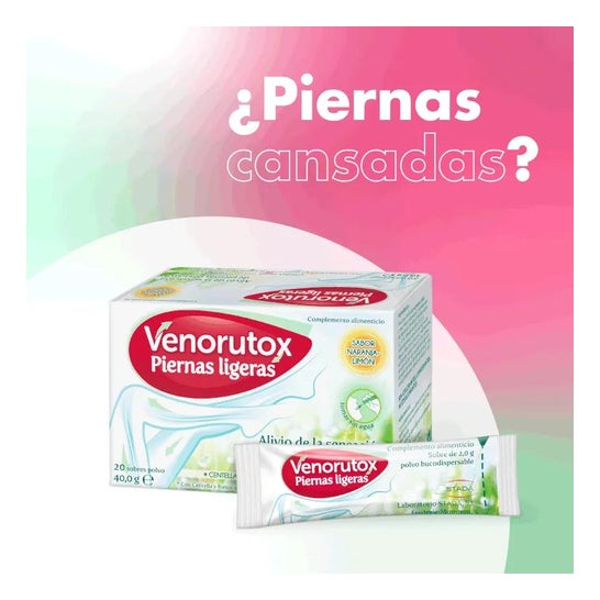 Venorutox Piernas Ligeras sabor naranja-limón 20uds