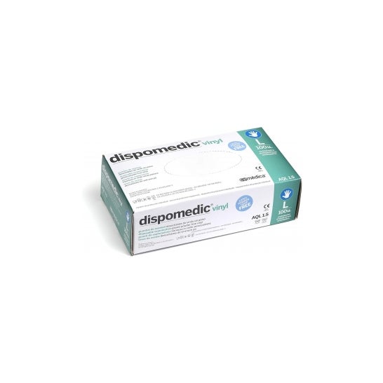 Dispomedic guantes Vinilo Sin Polvo Talla L