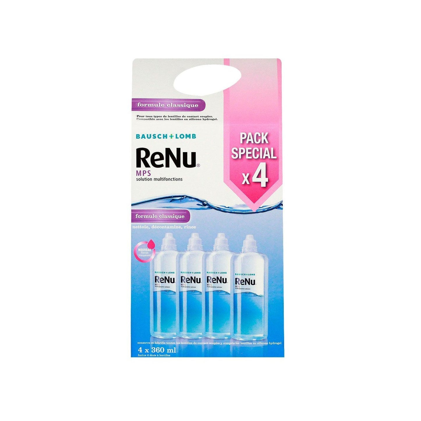 Renu Mps Solución Multifuncional para Ojos Sensibles Pack 4 X 360 Ml