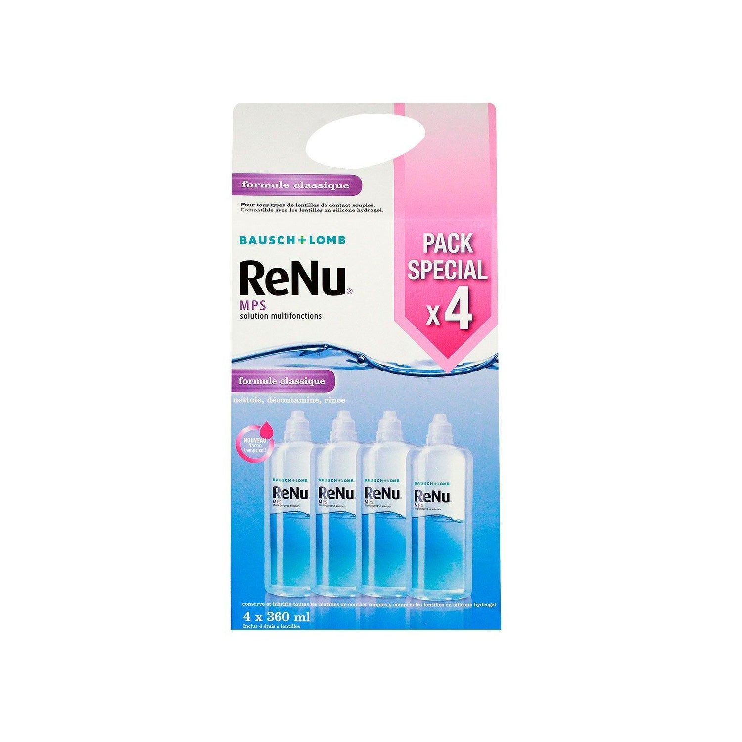 Renu Mps Solución Multifuncional para Ojos Sensibles Pack 4 X 360 Ml