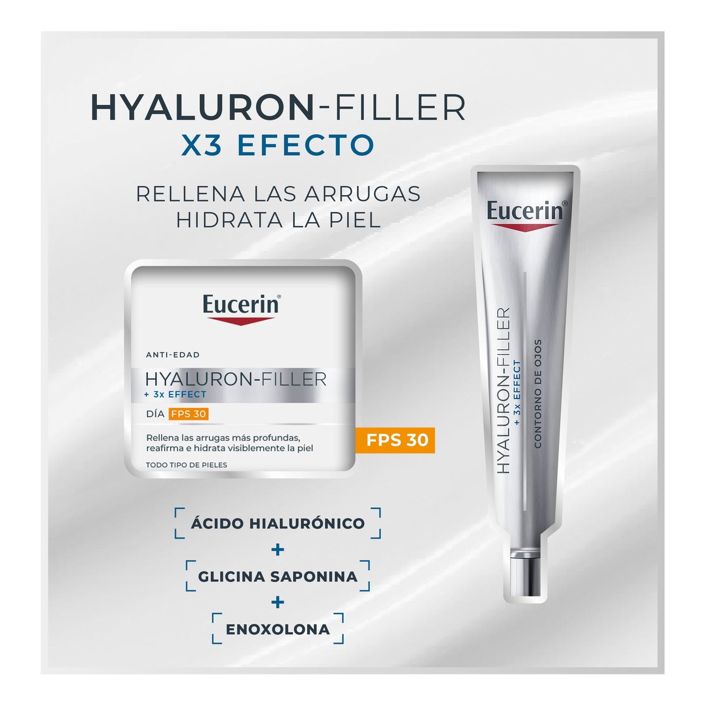 Eucerin Pack Hyaluron Filler 3x Effect Día SPF30 + Contorno de Ojos