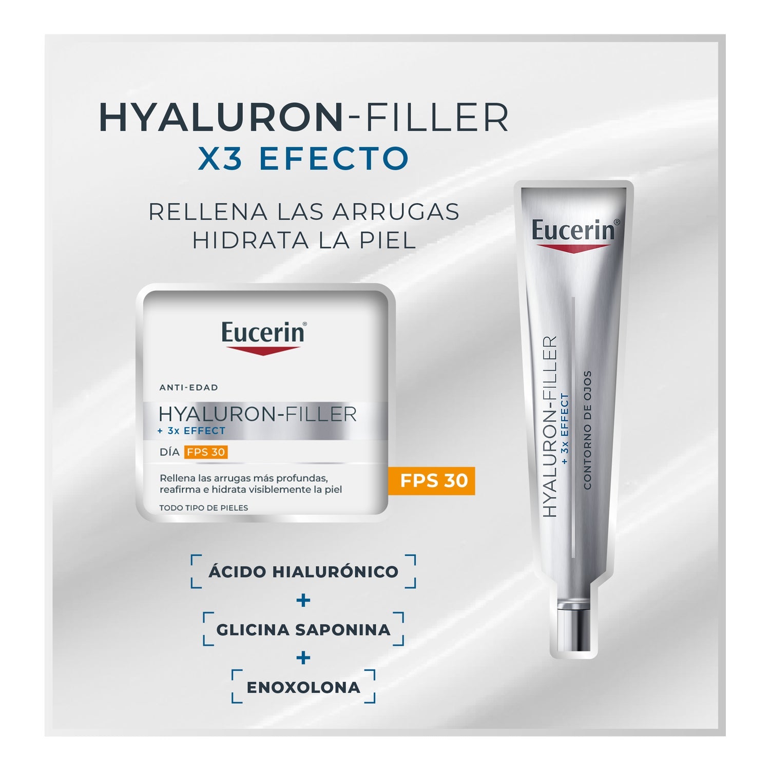 Eucerin Pack Hyaluron Filler 3x Effect Día SPF30 + Contorno de Ojos