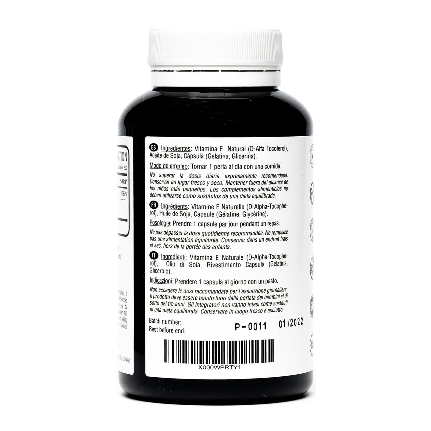 Hivital Foods Vitamina E Natural 400 UI 200 perlas (6 meses)
