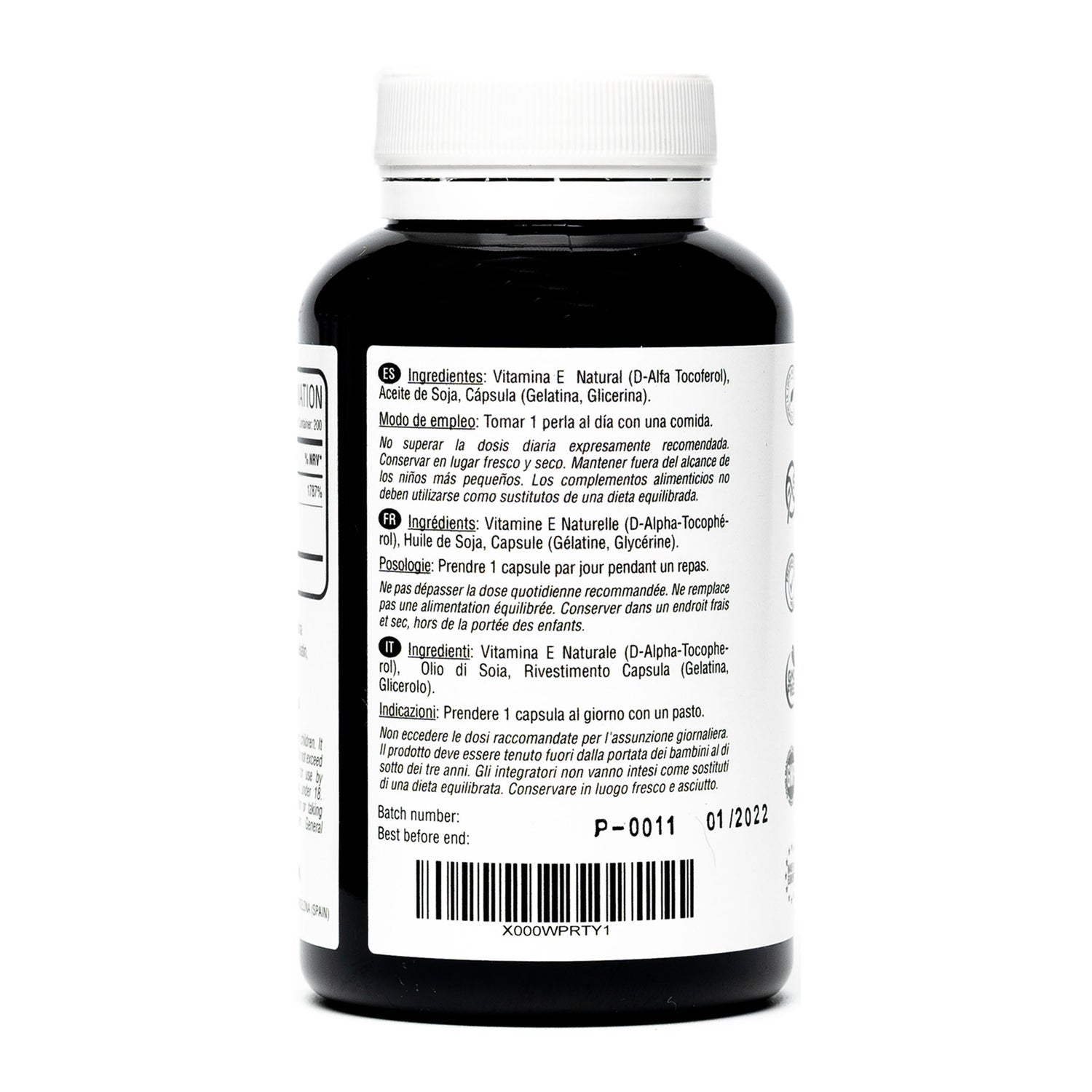 Hivital Foods Vitamina E Natural 400 UI 200 perlas (6 meses)