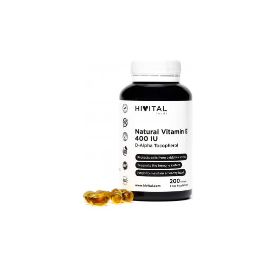 Hivital Foods Vitamina E Natural 400 UI 200 perlas (6 meses)
