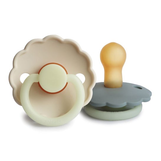 Frigg Chupete Silicona Nocturno 0-6 M Cream French Gray 2 uds