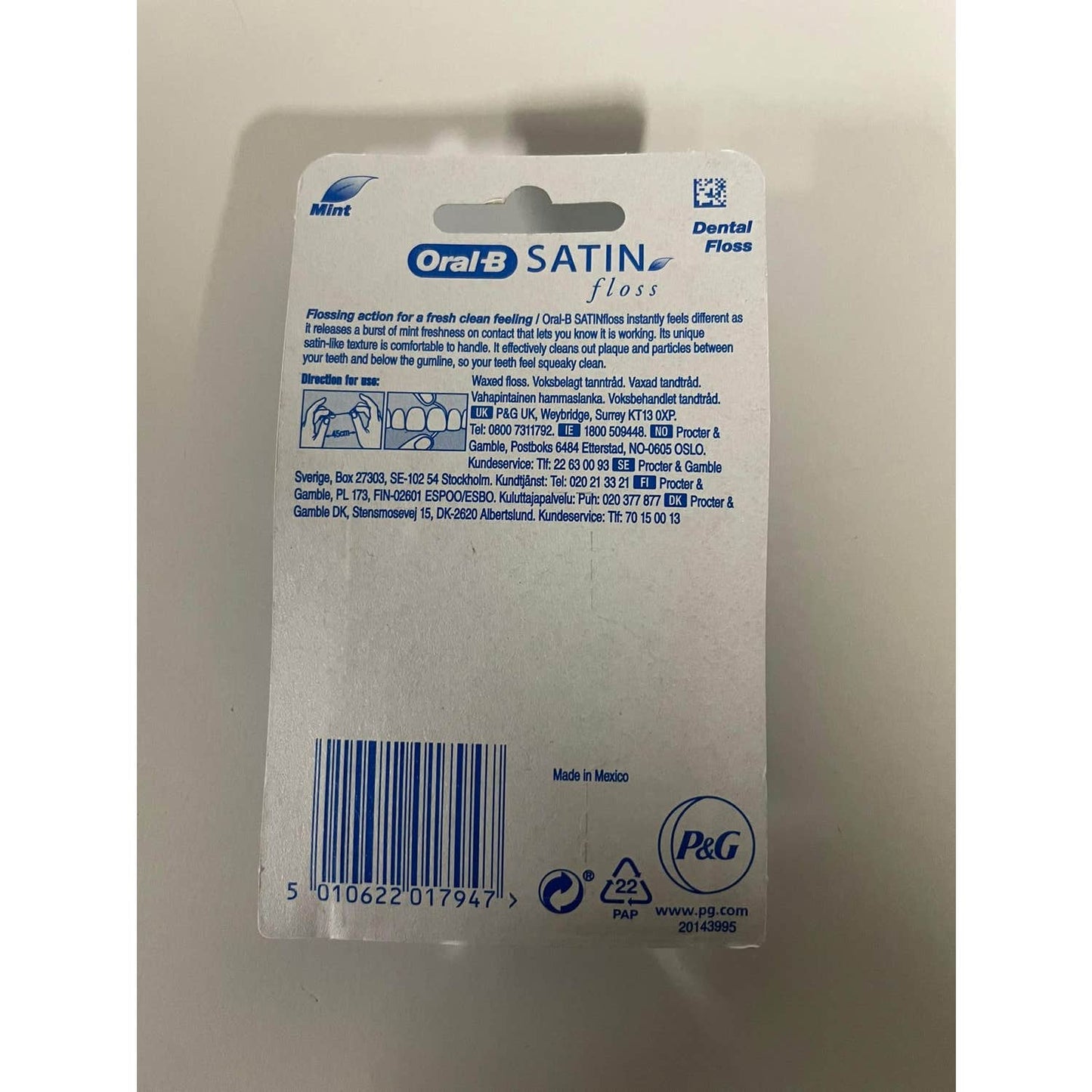 Oral-B Satin Floss Seda Dental con Cera 25m Menta 1ud