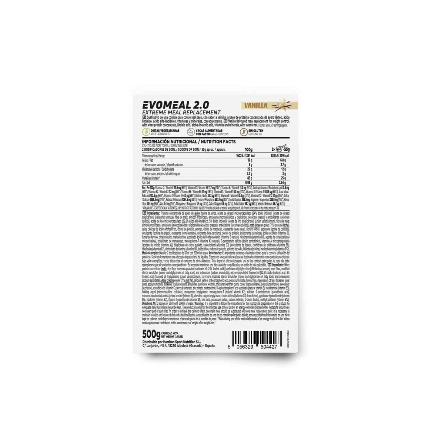 HSN Evomeal 2.0 Sustituto de Comida Vainilla 500g