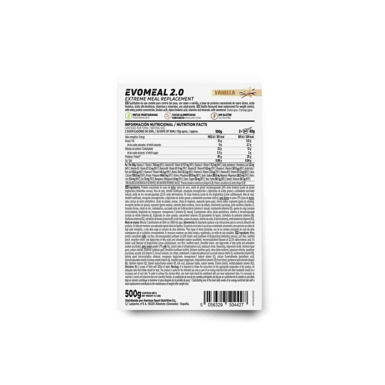 HSN Evomeal 2.0 Sustituto de Comida Vainilla 500g