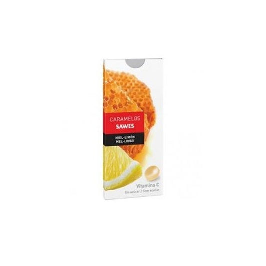 Sawes Caramelos balsámicos sin azúcar sabor Miel Limón con Vitamina C en blister 22g