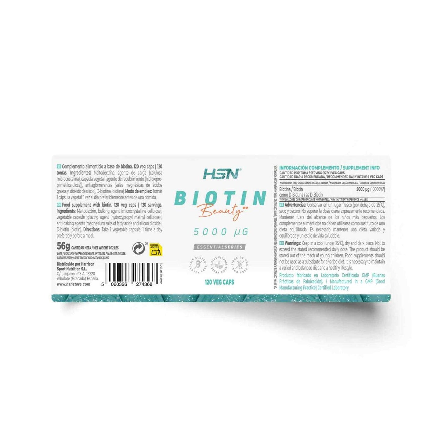 HSN Biotina 5000mcg 120vcaps