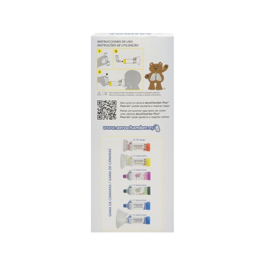 Aerochamber Plus Flow-Vu cámara de inhalación infantil 1ud