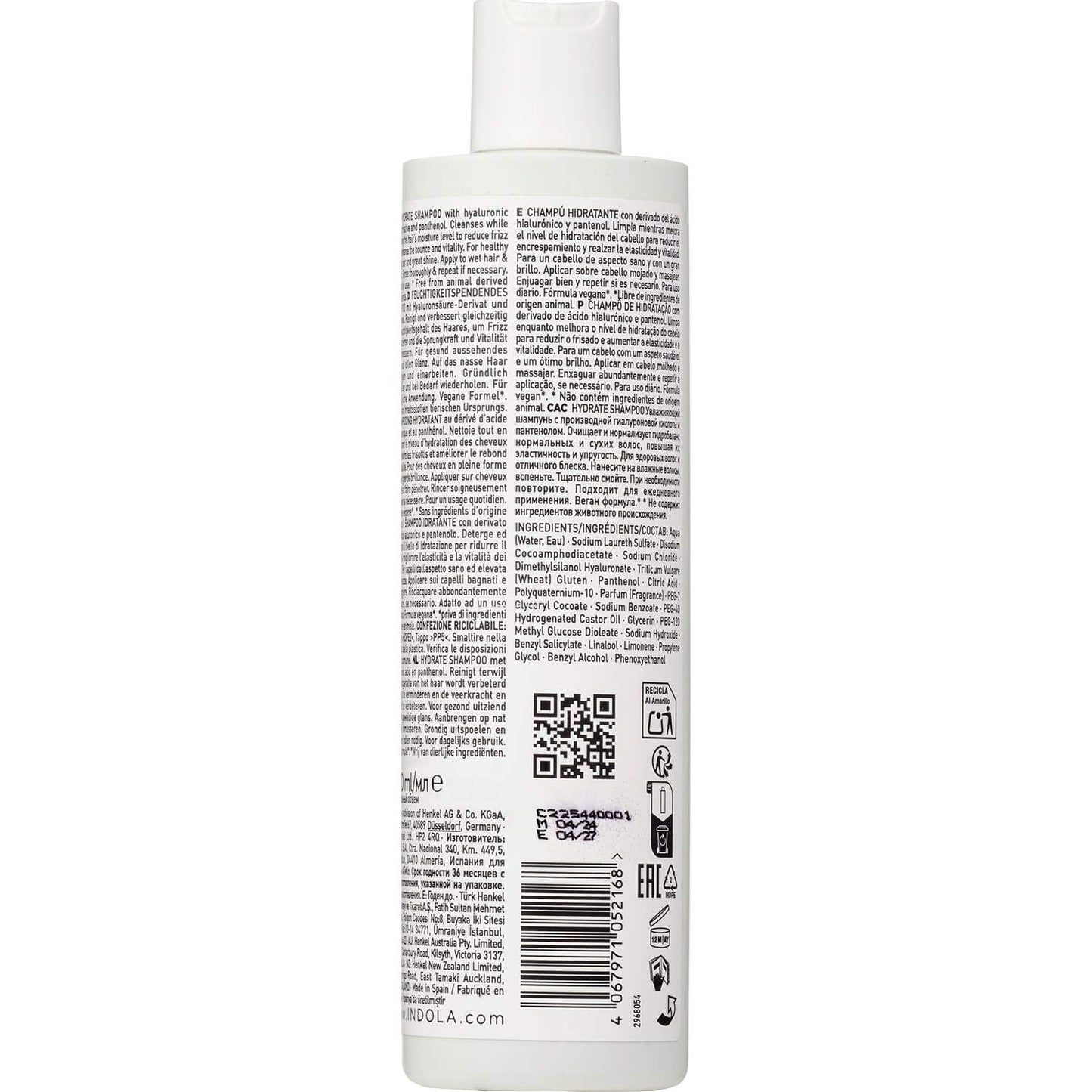 Indola Champú hidratante para cabello seco 300ml