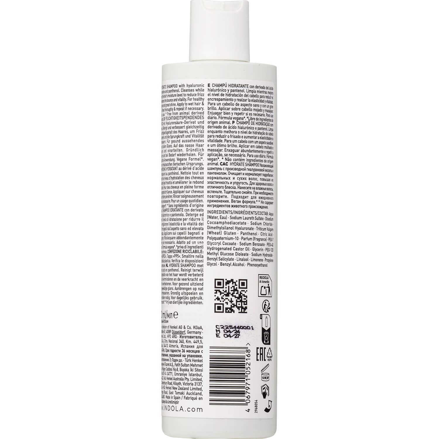 Indola Champú hidratante para cabello seco 300ml