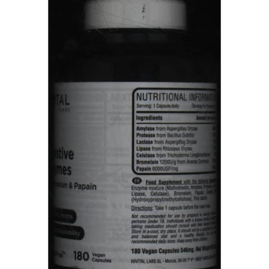 Hivital Foods Digestive Enzymes 180caps