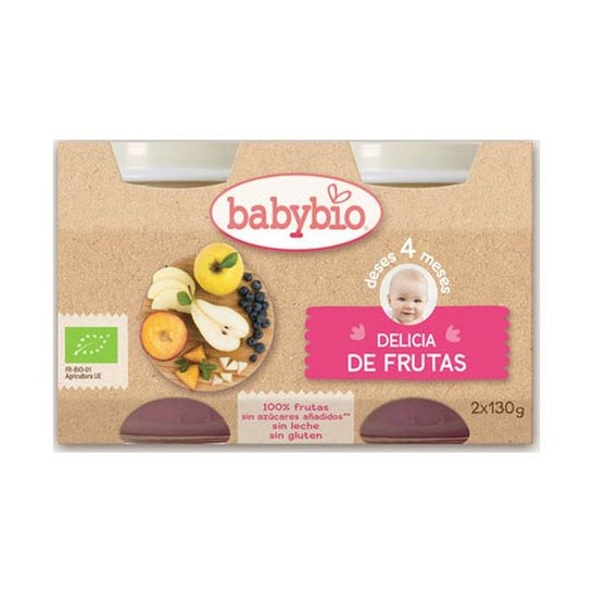 Babybio Tarrito Ecológico Delicia de Frutas 2 X130 g