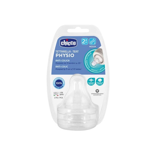 Chicco Tetina Wellbeing Silicona Flujo Medio 2 M+ 2 uds