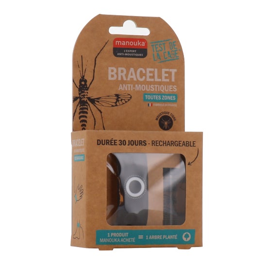Manouka Pulsera Repelente de Mosquitos Adulto Negro 1 ud