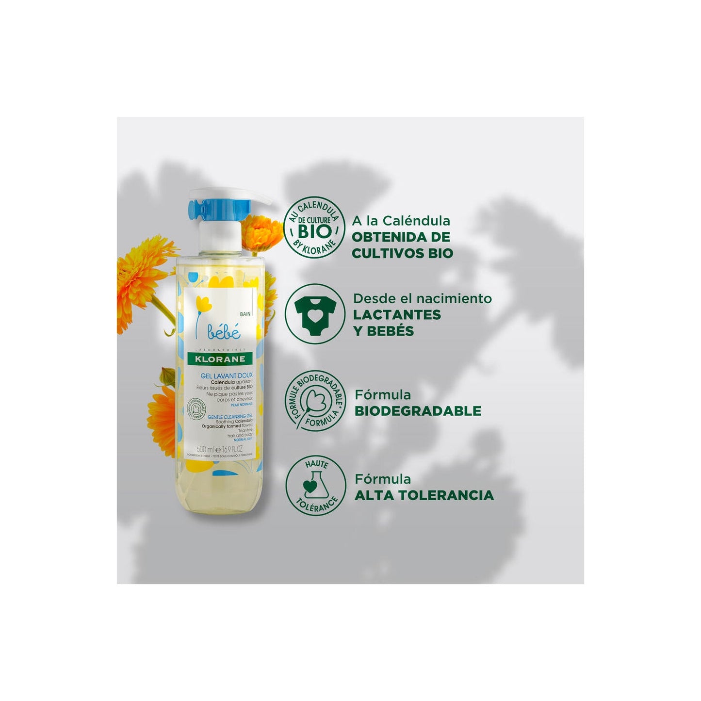 Klorane Bebé Gel Limpiador Suave 500ml