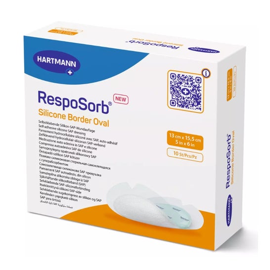 Resposorb Silicone Border Oval 13x15.5cm 10uds