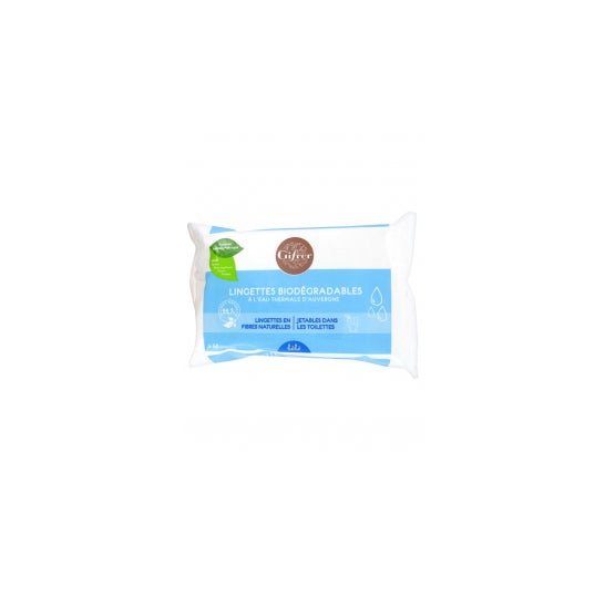 Toallitas biodegradables con bolsa de agua termal Auvergne de 60 toallitas