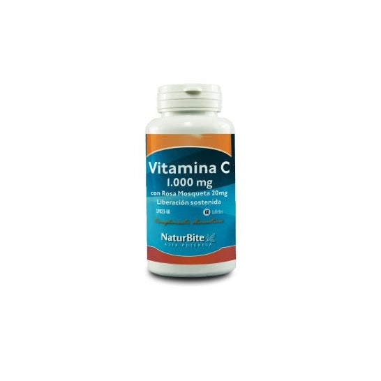 NaturBite Vitamina C 1000mg con Rosa Mosqueta 20mg 60 tabletas