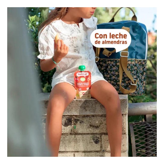 Smileat Pouch Ecológico de Leche de Almendras Cacao y Fresa 100g