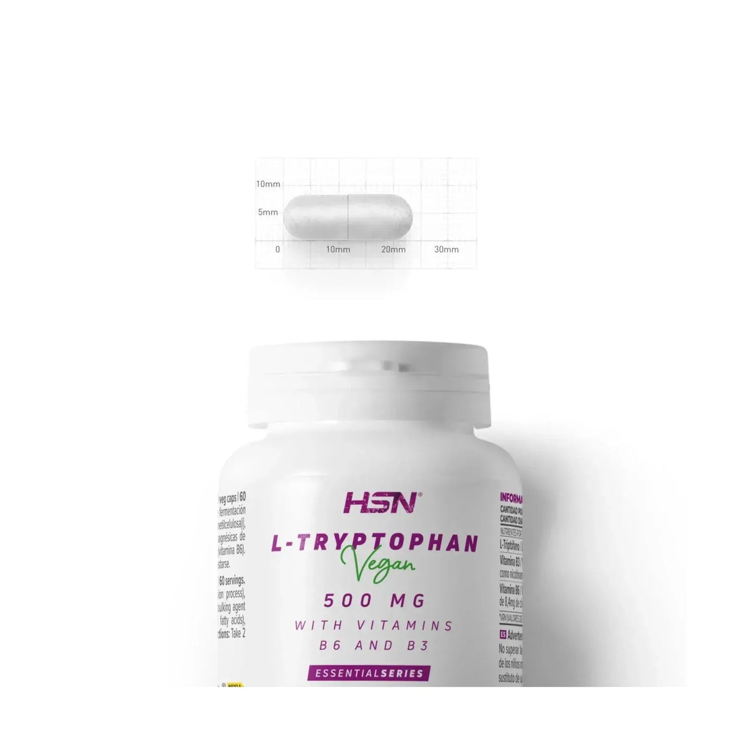 HSN L-Triptófano 500mg + Vitaminas B6 y B3 120vcaps