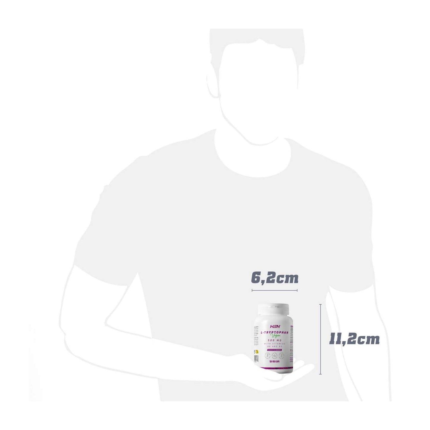 HSN L-Triptófano 500mg + Vitaminas B6 y B3 120vcaps