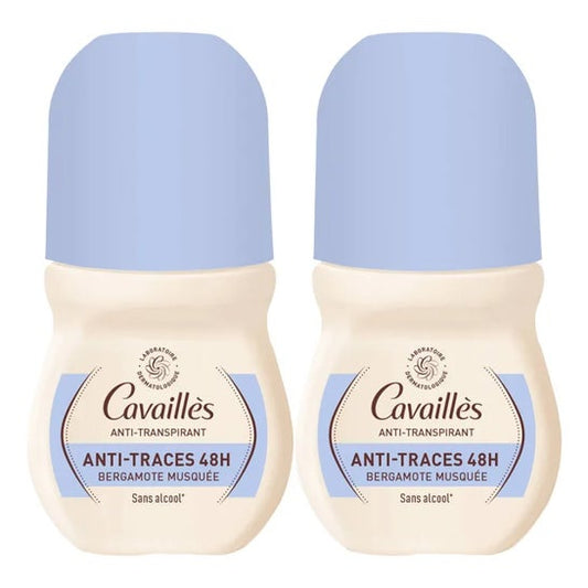 Cavaillès Déodorant Anti-Transpirant Anti-Traces 48h Bergamote 2X50ml