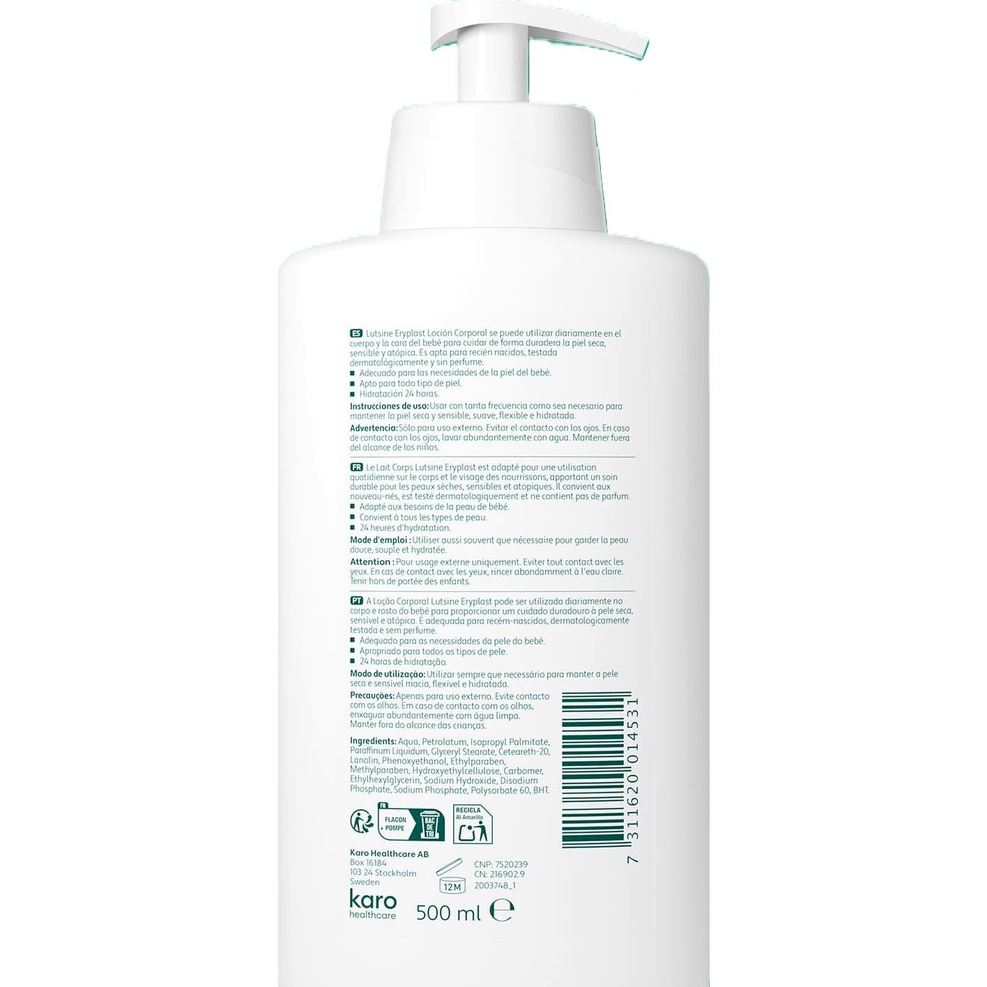 Lutsine Eryplast Baby Loción Corporal 500 ml