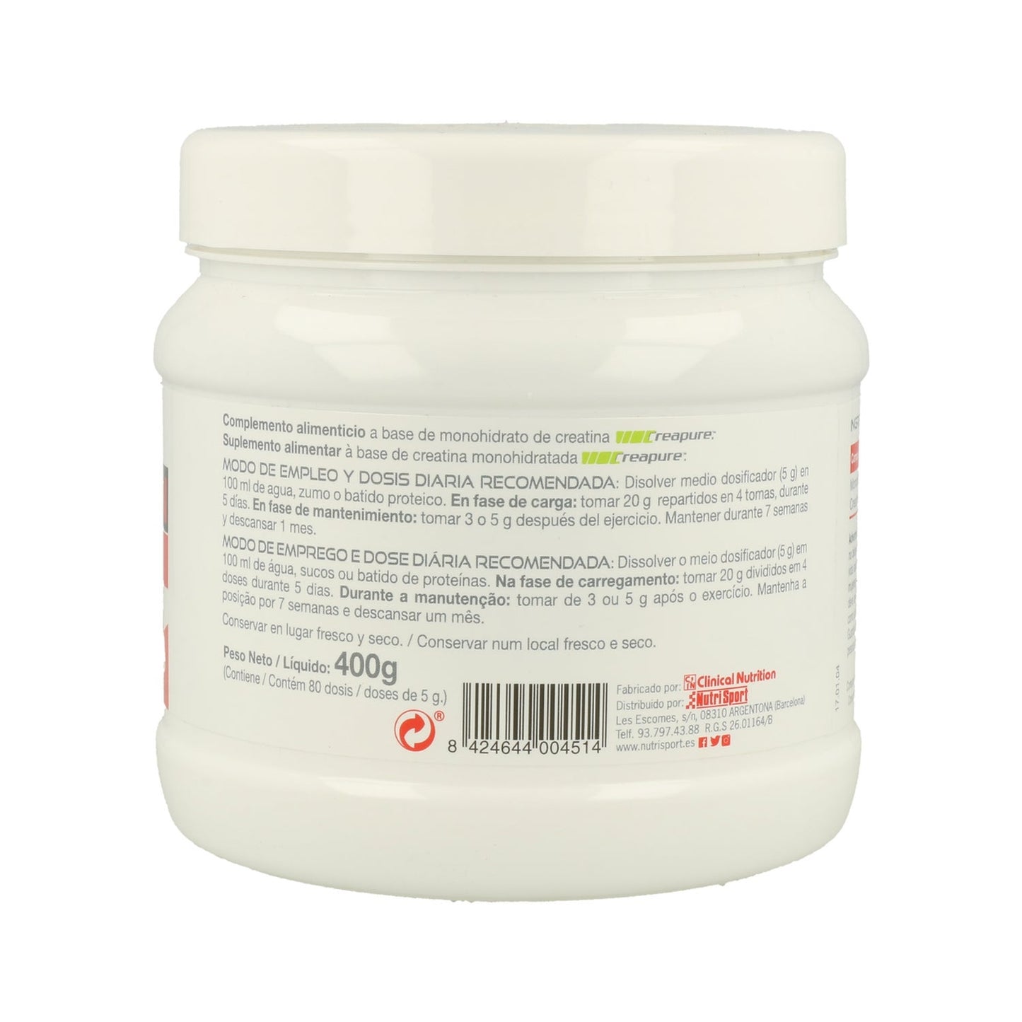 Nutrisport Creatina CN 400 Monohidrato en Polvo 400g