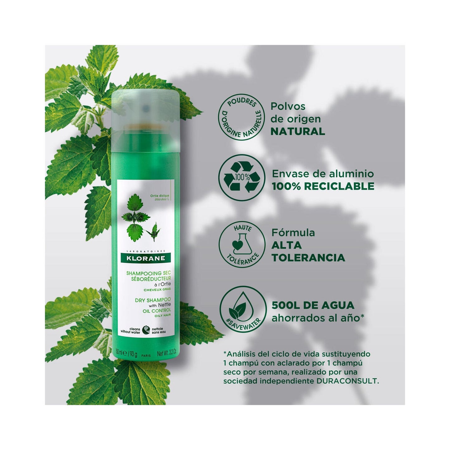 Klorane Champú Seco a la Ortiga & Vitamina E 150ml