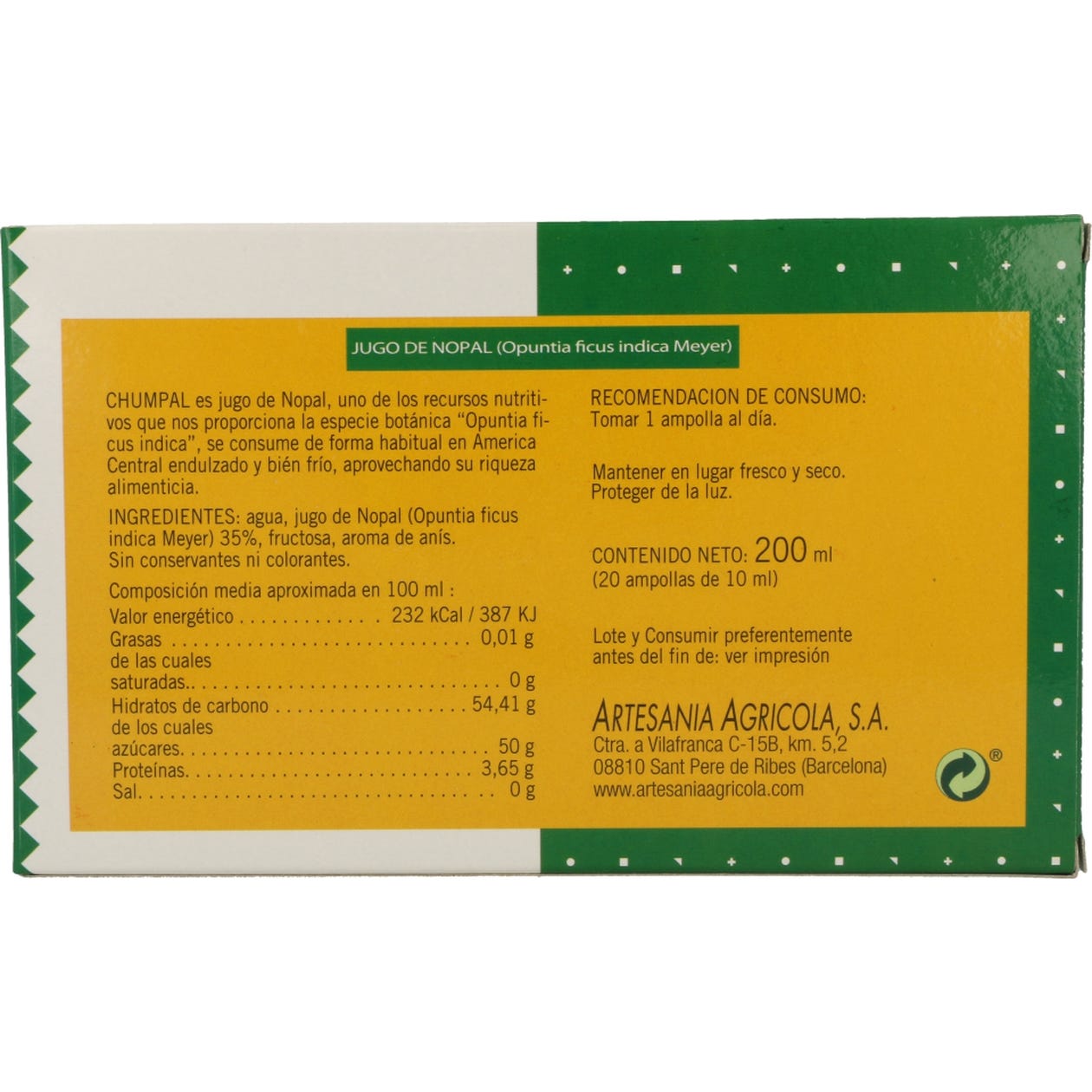 Plantis Chumpal Nopal Viales 20 ampollas