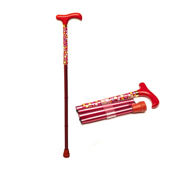 Prim Muletilla Plegable Perla Satén Rojo 1ud