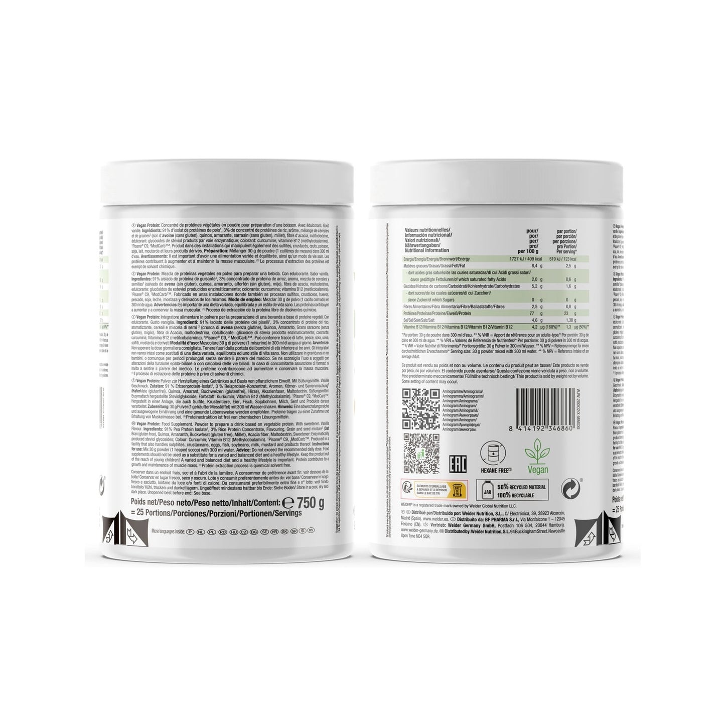 Weider Vegan Protein Vainilla 750 g