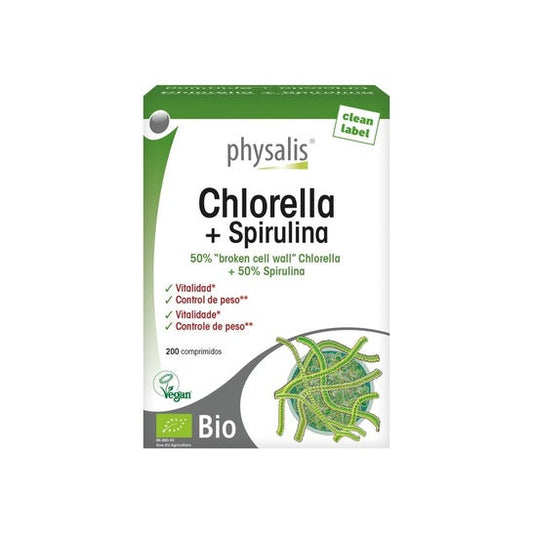 Physalis Chlorella y Espirulina Bio 200 comp
