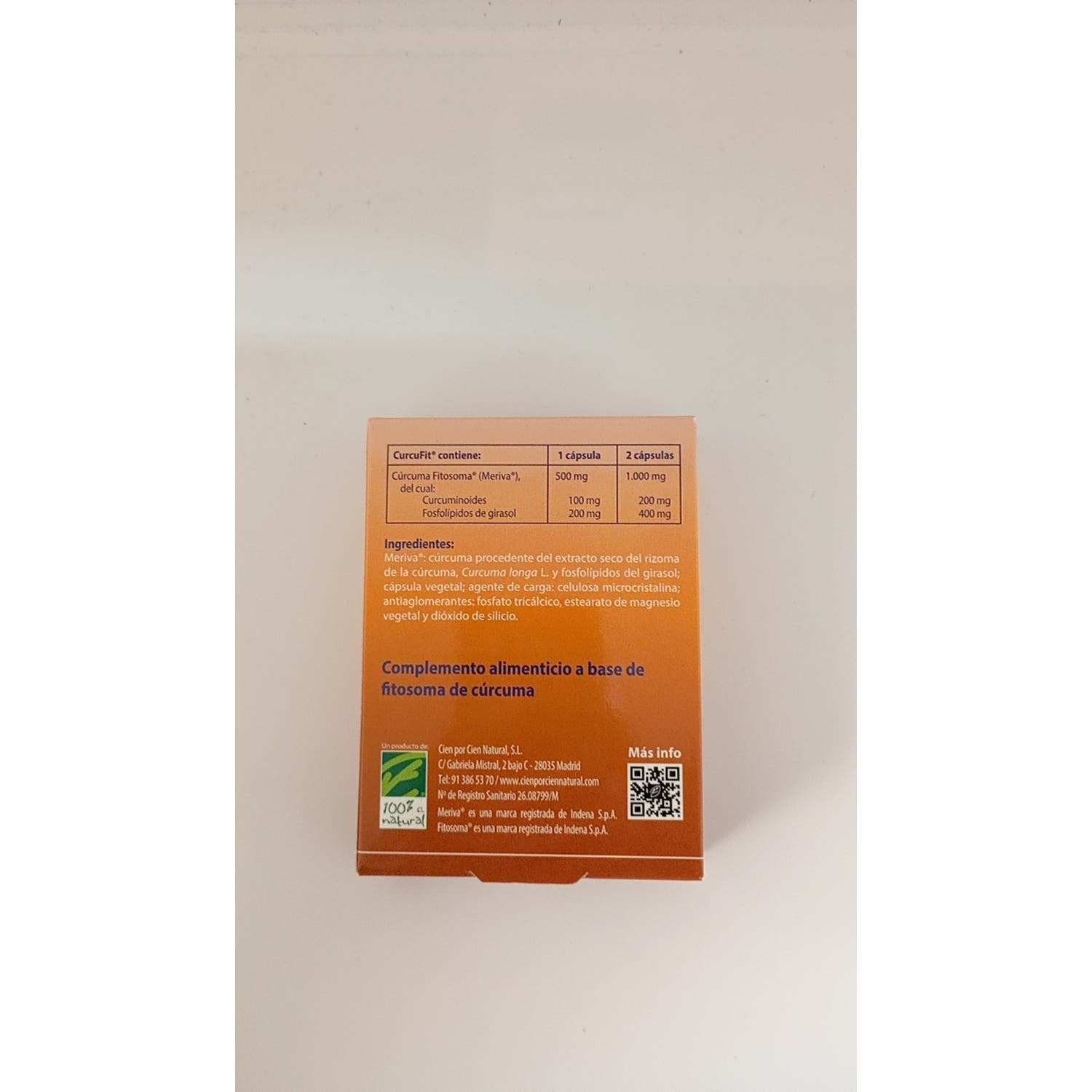 100% Natural CurcuFit 30 cápsulas