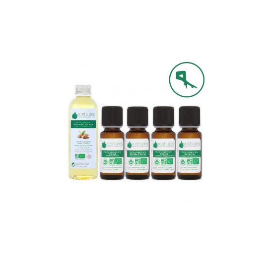Voshuiles Kit Piernas Pesadas Aceite Esencial BIO 4x10 ml + Vegetal BIO 100 ml