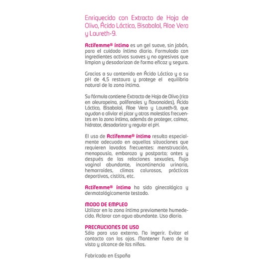 Plusquam Pharma Actifemme Gel Íntimo 300ml