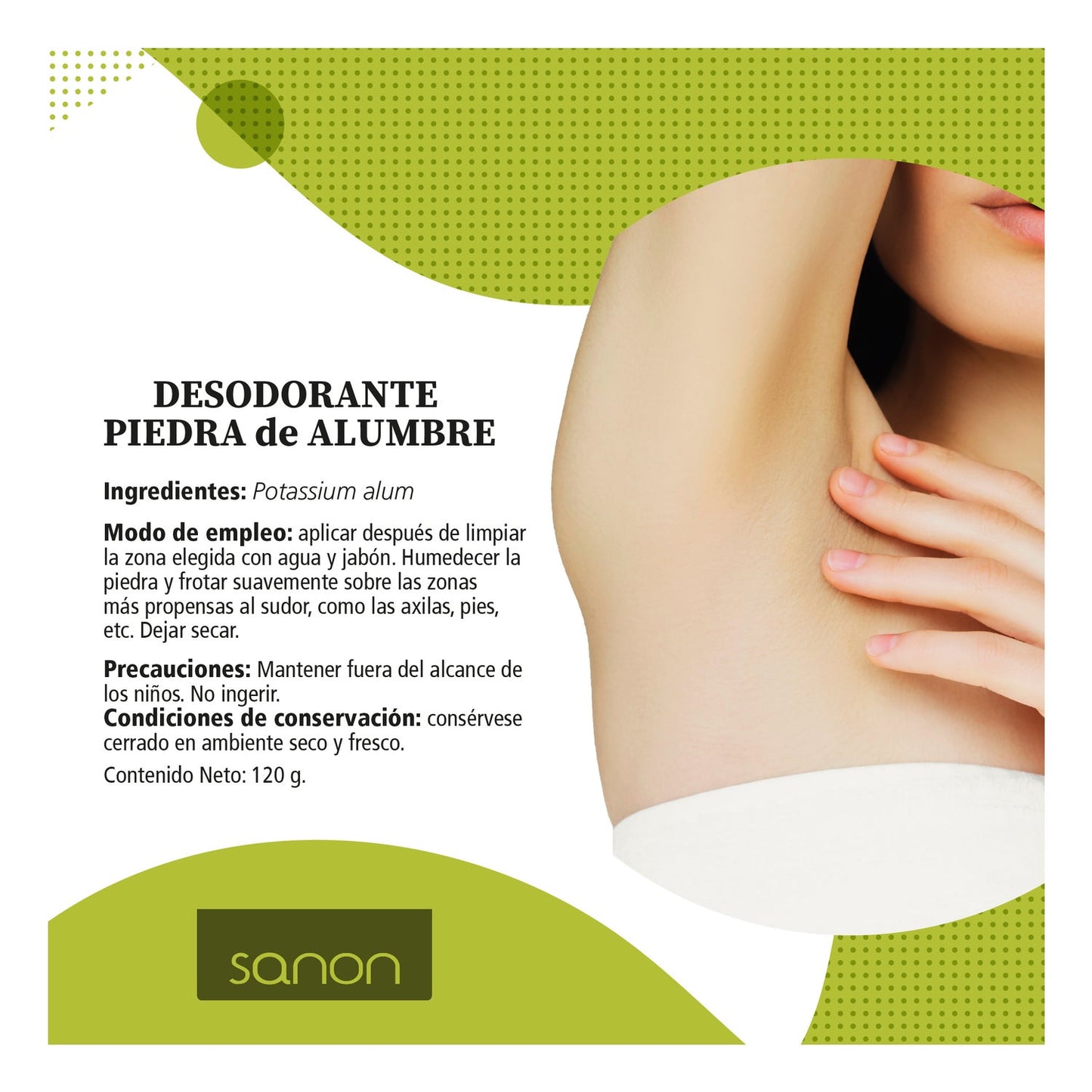 Sanon Desodorante Piedra de Alumbre 120g