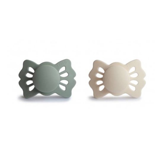 Frigg Lucky Silicone Pacifier Cream Sage Satin 0-6 M 2 uds