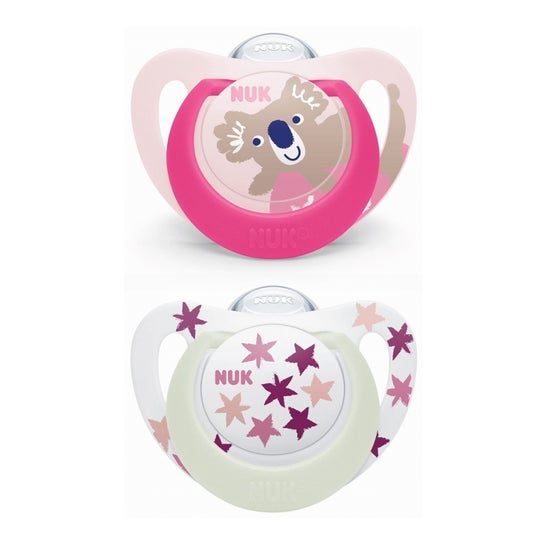 Nuk Starlight Day & Night Chupetes de Silicona 18-36 Meses 2uds