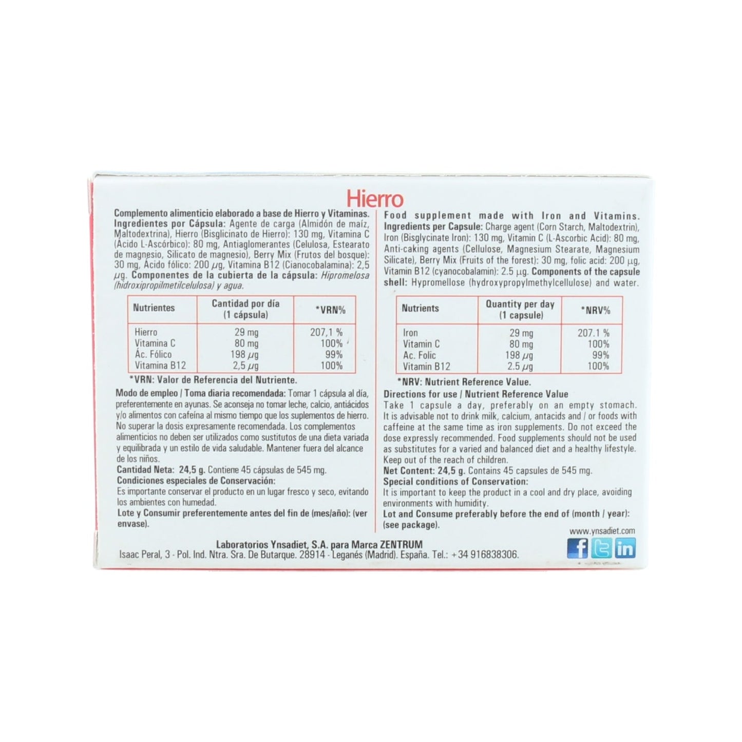 Zentrum Hierro 45 vcaps