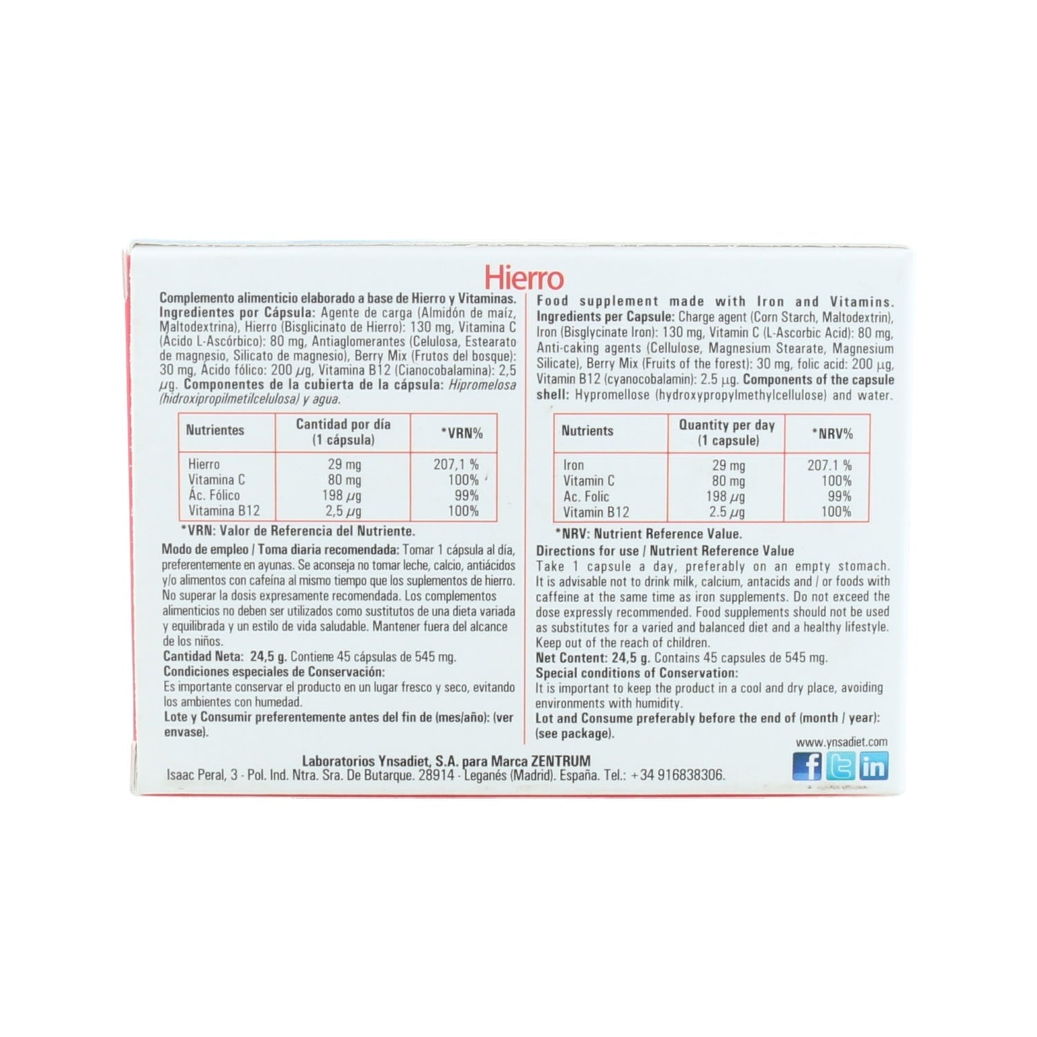 Zentrum Hierro 45 vcaps