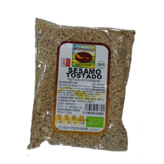 Bioprasad Semillas Sésamo Tostado Bio Sin gluten 250 g