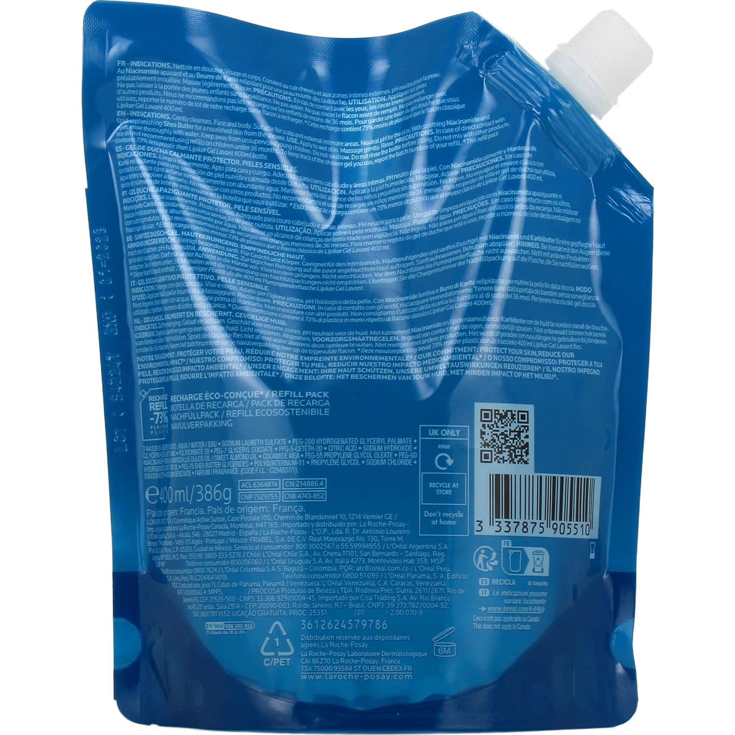 La Roche Posay Lipikar Pack Gel Lavante 400ml + Recarga 400ml